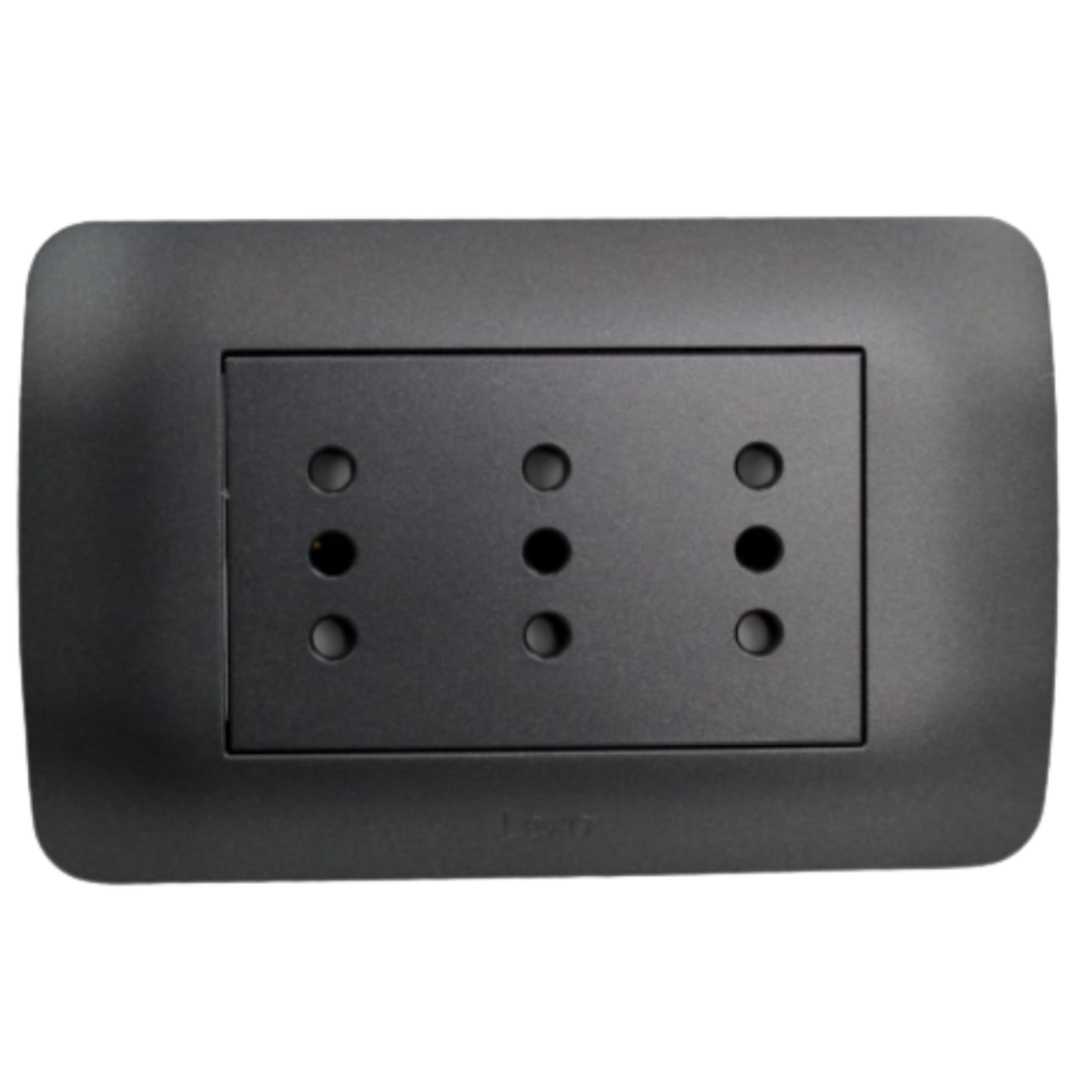 Toma Corriente TRIPLEX 10A 250V Grafito LEXO 2