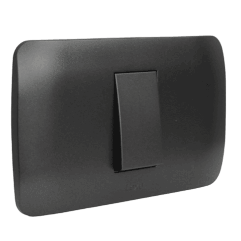 Interruptor Simple 9/24 10A 250V Grafito Armado LEXO