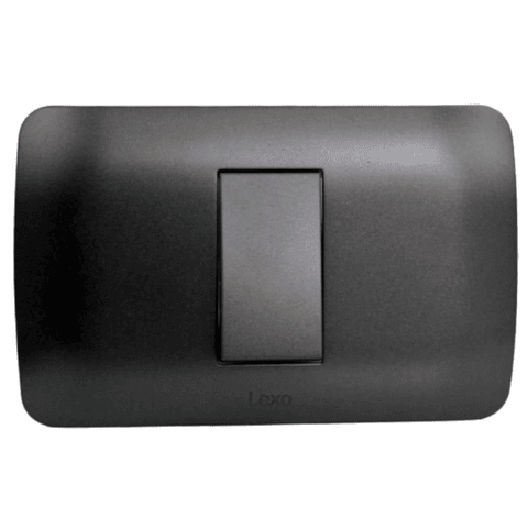 Interruptor Simple 9/24 10A 250V Grafito Armado LEXO