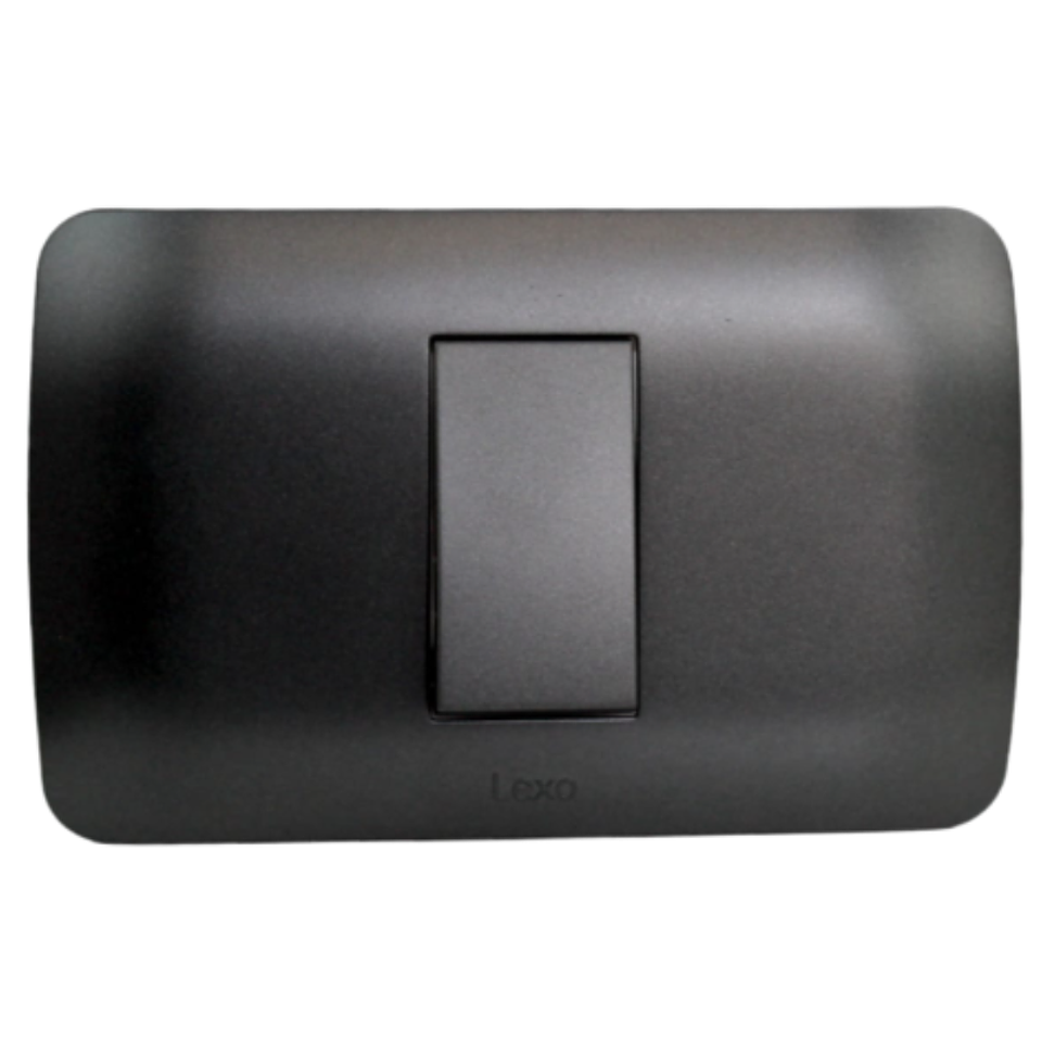 Interruptor Simple 9/24 10A 250V Grafito Armado LEXO 2