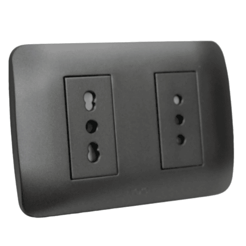  Toma Corriente Doble 10A+10/16A 250V Grafito Armado LEXO