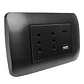 Tomacorriente Duplex 10A + 2 USB Grafito Armado Lexo - Miniatura 1