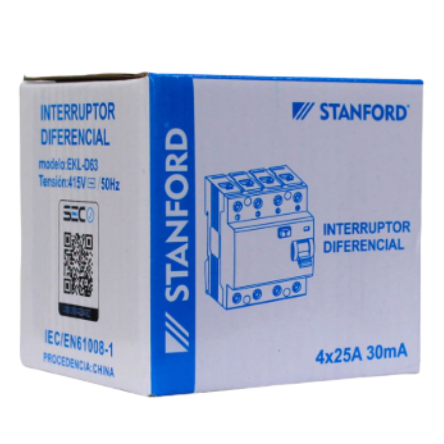 Interruptor Diferencial 4x25a 30ma Clase Ac Stanford 4