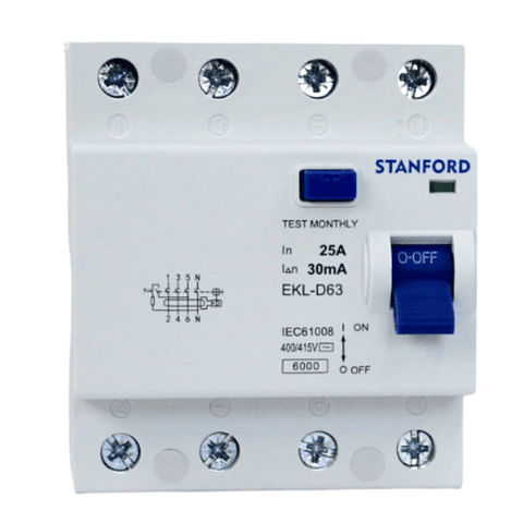 Interruptor Diferencial 4x25a 30ma Clase Ac Stanford