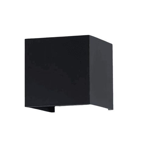 Aplique Led Negro Cuadrado Doble Dirigible Luz Calida 6w