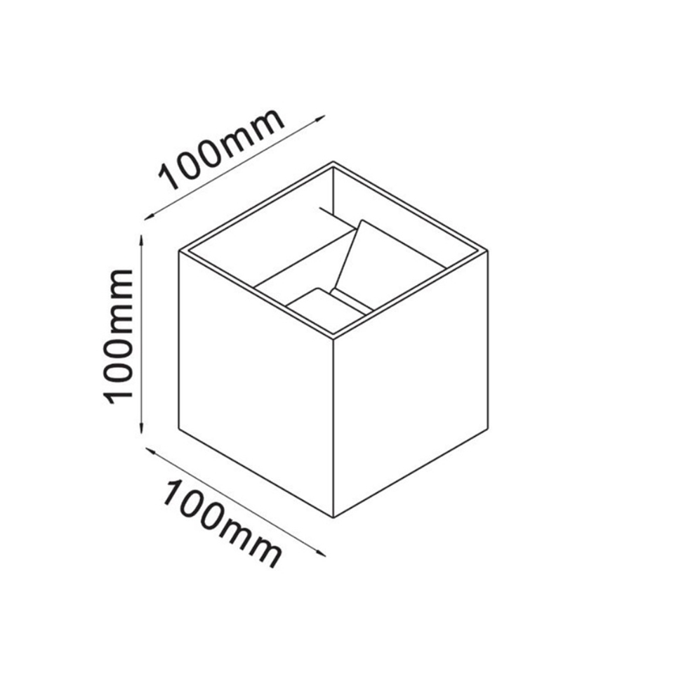 Aplique Led Negro Cuadrado Doble Dirigible Luz Calida 6w 3