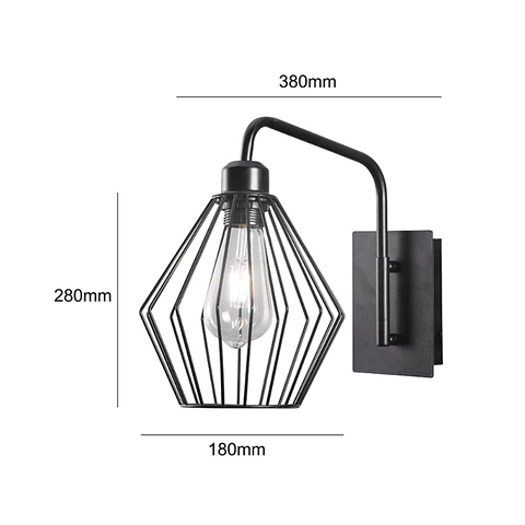 Aplique Farol A Muro Tipo Jaula Vintage Aluminio E27