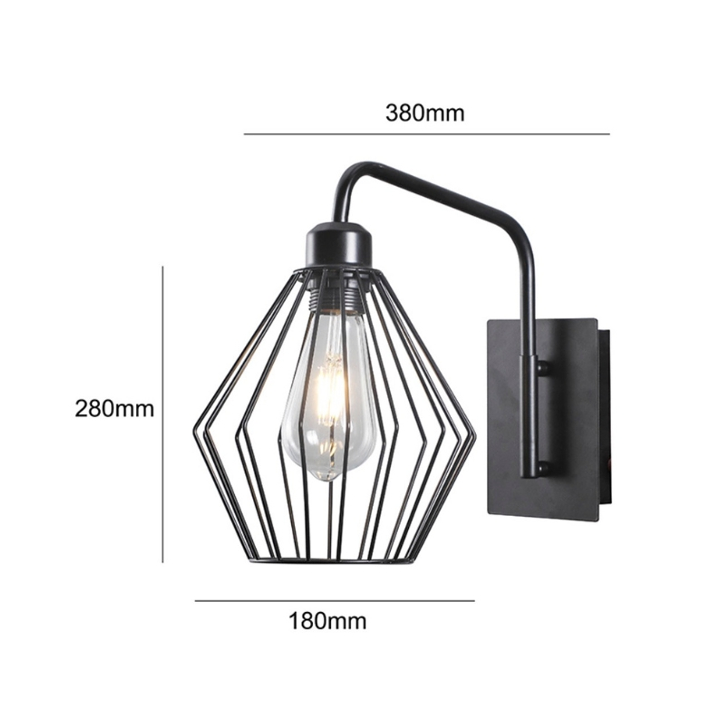 Aplique Farol A Muro Tipo Jaula Vintage Aluminio E27 2