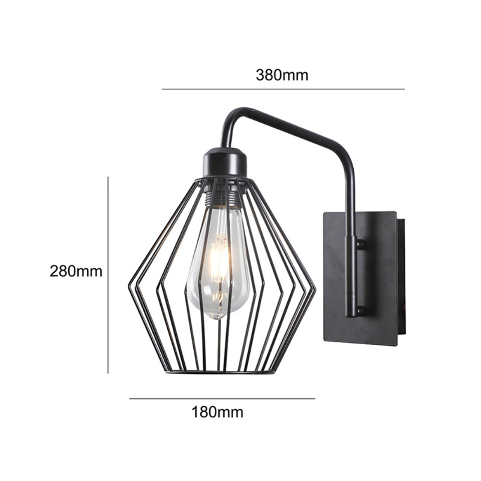 Aplique Farol A Muro Tipo Jaula Vintage Aluminio E27 2