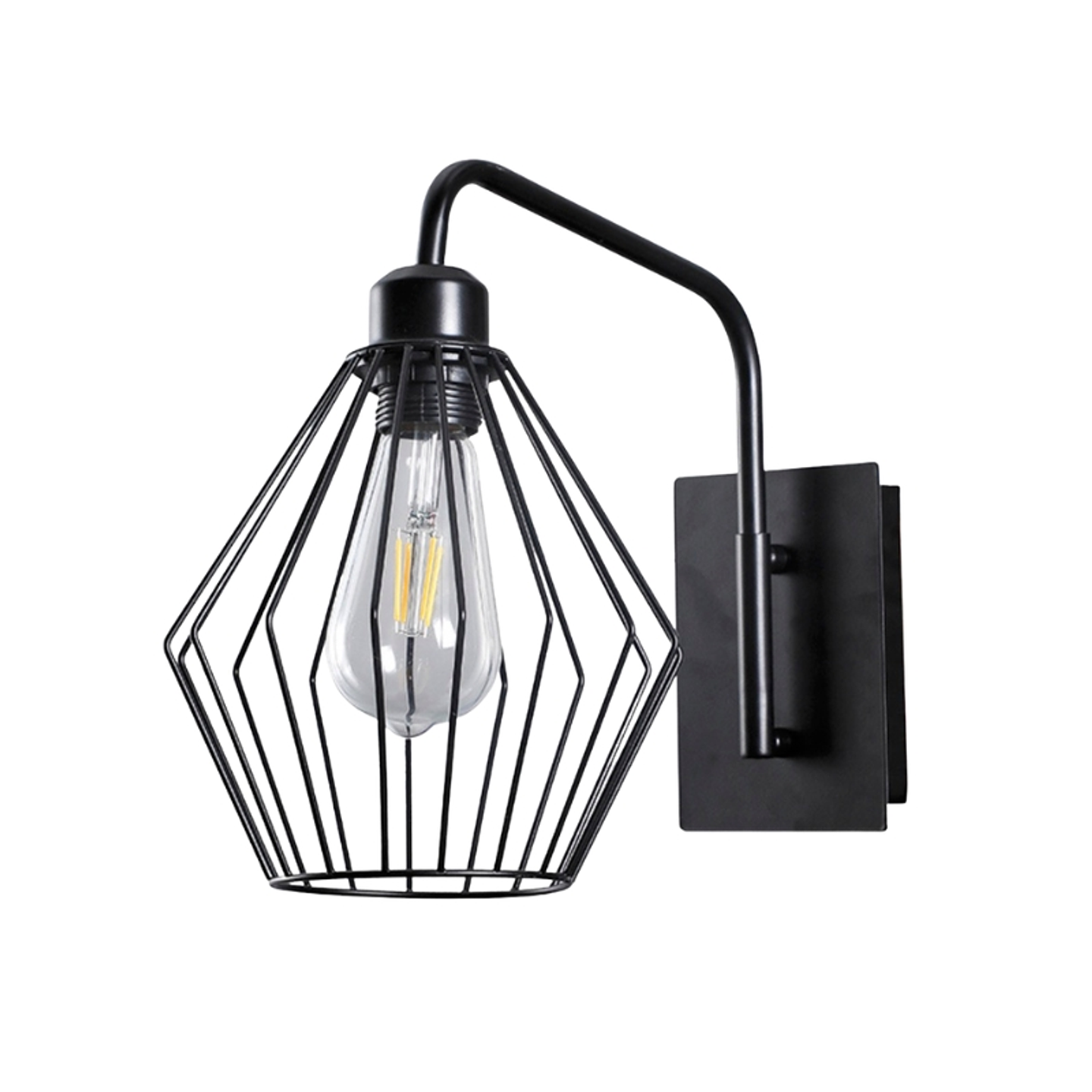 Aplique Farol A Muro Tipo Jaula Vintage Aluminio E27 1