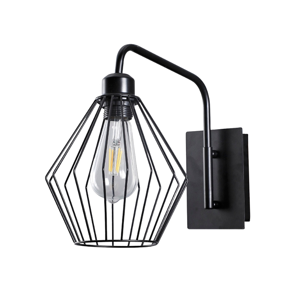 Aplique Farol A Muro Tipo Jaula Vintage Aluminio E27 1