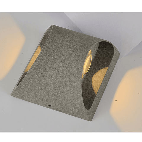 Aplique Lámpara Foco Led Muro 10w Exterior Luz Cálida Color Gris