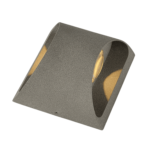 Aplique Lámpara Foco Led Muro 10w Exterior Luz Cálida Color Gris