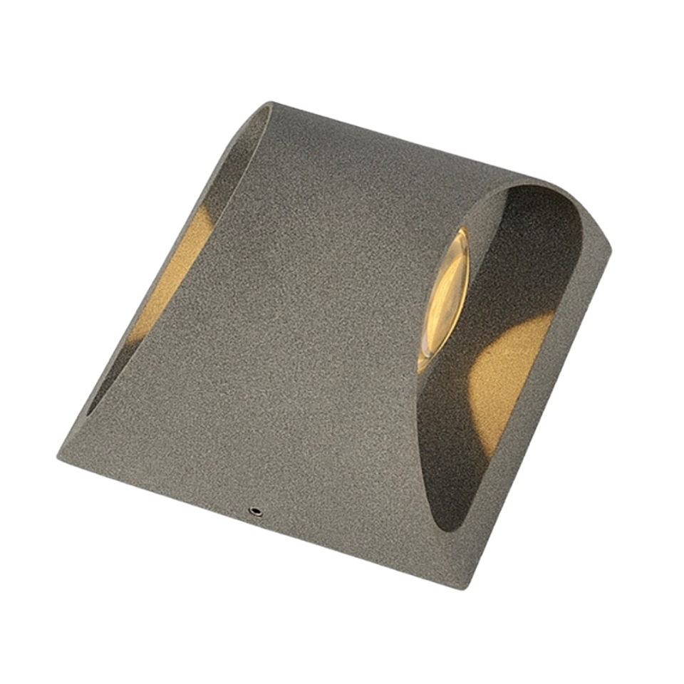 Aplique Lámpara Foco Led Muro 10w Exterior Luz Cálida Color Gris 1