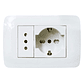 Toma Schuko 10/16 + Toma 10a 250v Blanco Armado Lexo - Miniatura 2
