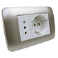Toma Schuko 10/16 + Toma 10a 250v Plata Armado Lexo - Miniatura 1