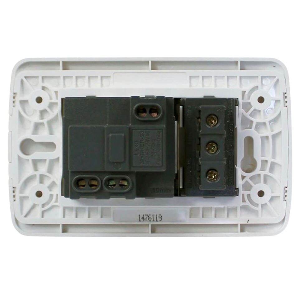 Toma Schuko 10/16 + Toma 10a 250v Plata Armado Lexo 3