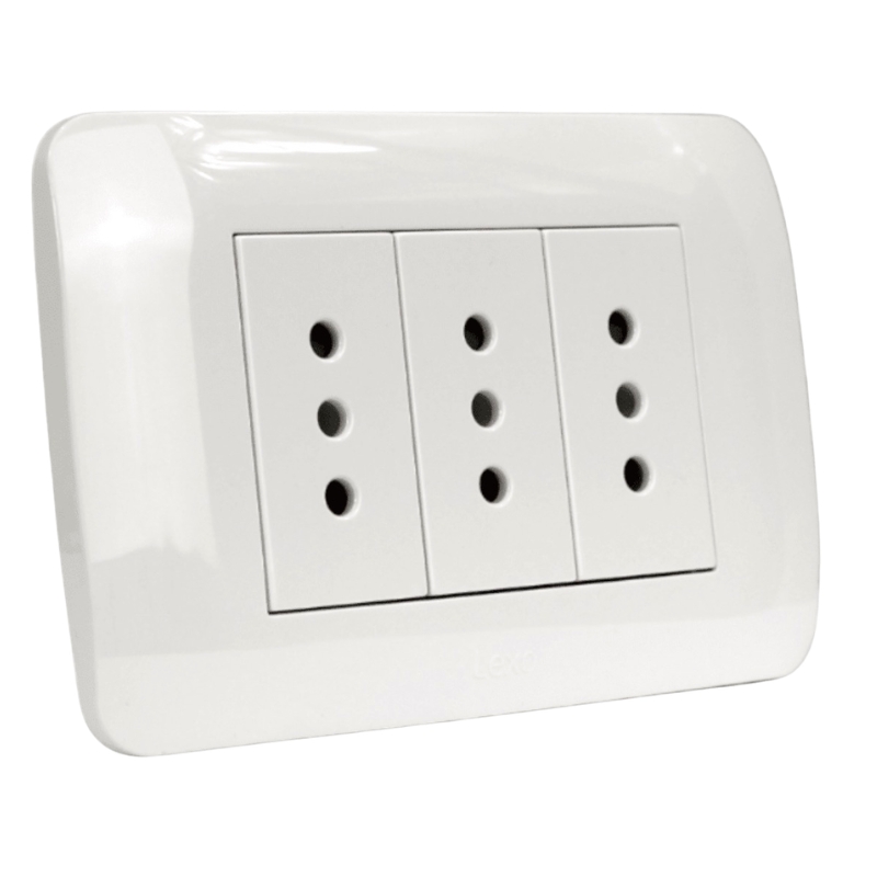 TOMA TRIPLE 10A 250V BLANCO LEXO