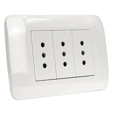 TOMA TRIPLE 10A 250V BLANCO LEXO
