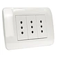 TOMA TRIPLE 10A 250V BLANCO LEXO - Miniatura 1