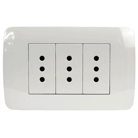 TOMA TRIPLE 10A 250V BLANCO LEXO