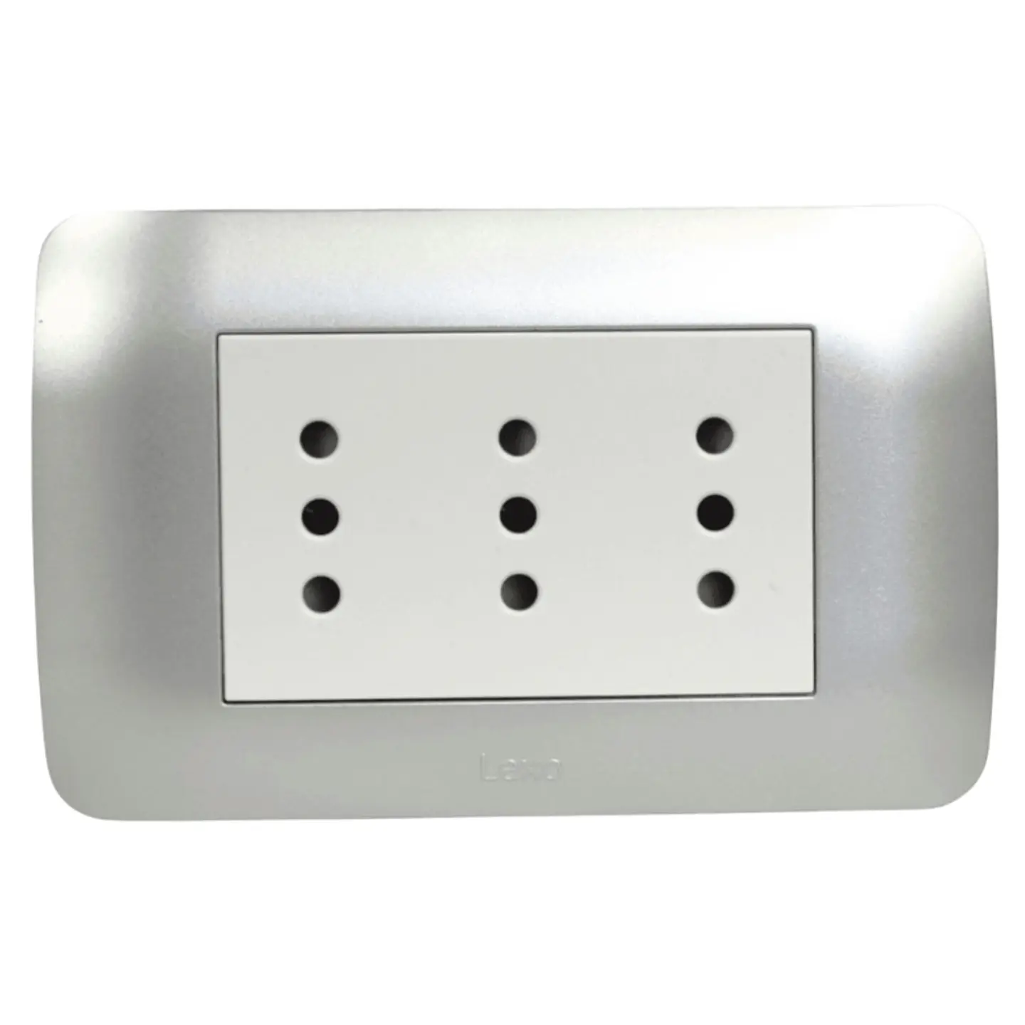 Toma Triple Compacto 10A 250V Blanco / Plata LEXO 2
