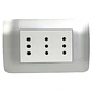Toma Triple Compacto 10A 250V Blanco / Plata LEXO - Miniatura 2