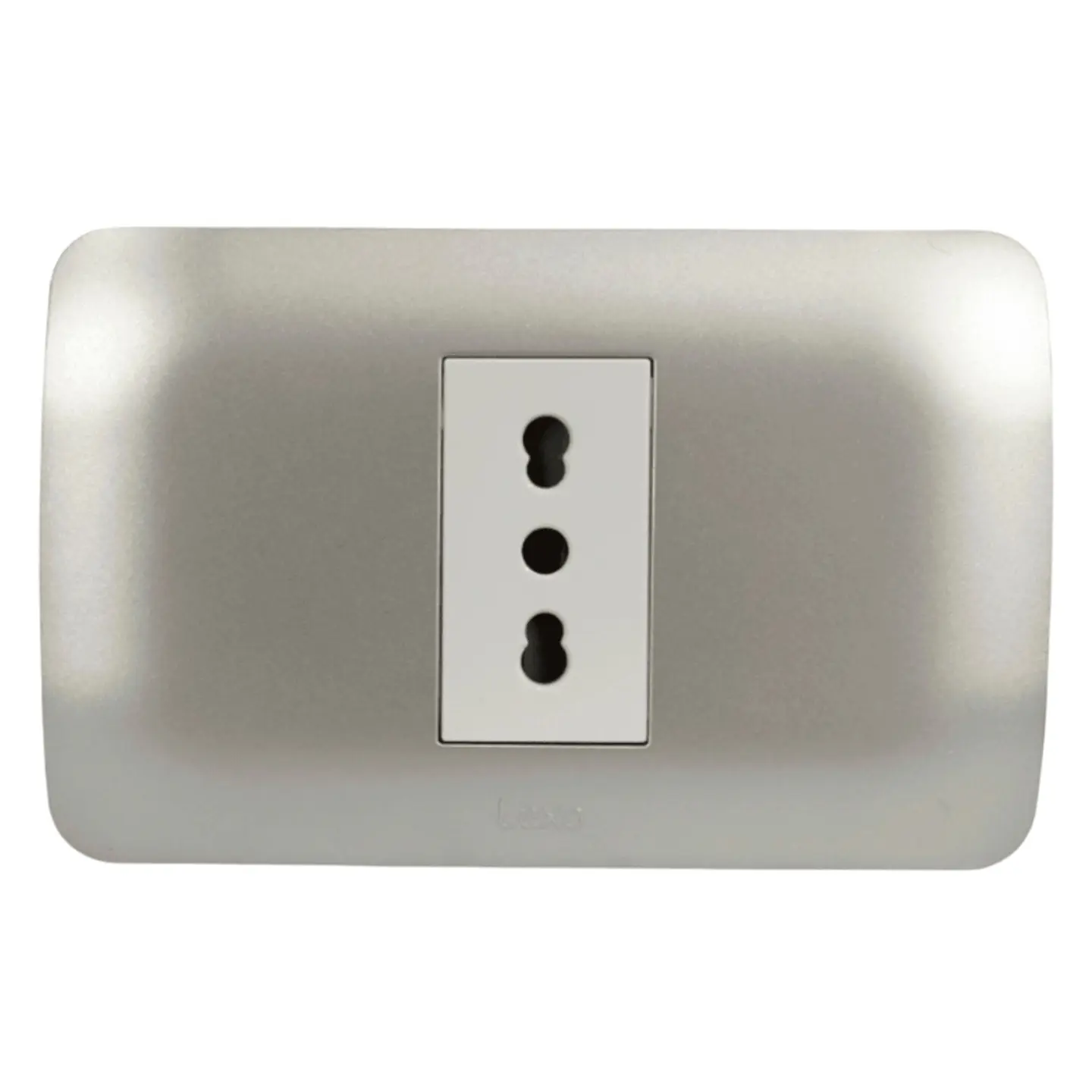 Toma Simple 10/16A 250V Blanco / Plata LEXO 2