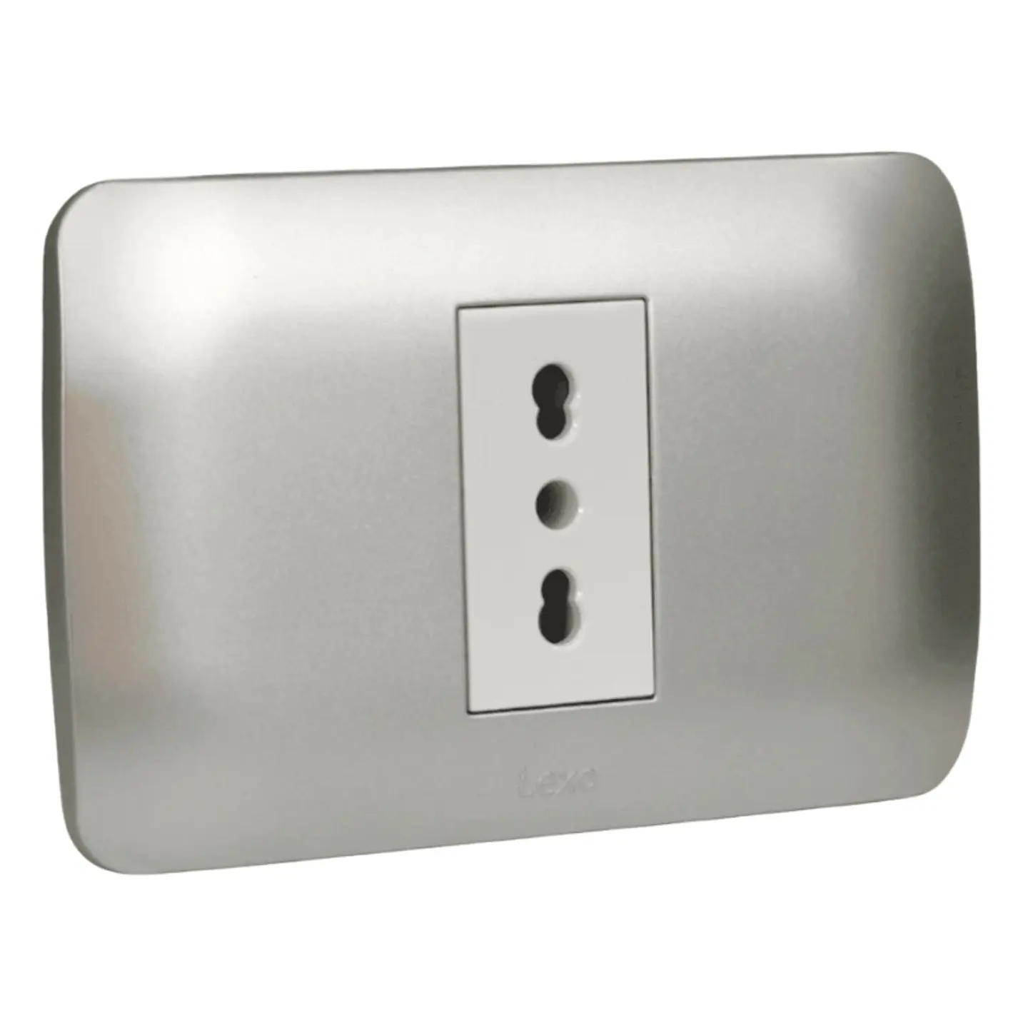Toma Simple 10/16A 250V Blanco / Plata LEXO 1