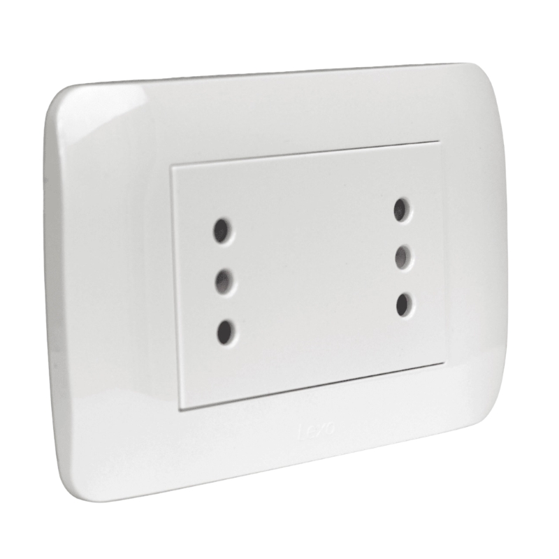 Toma Doble Compacto 10A 250V Blanco LEXO