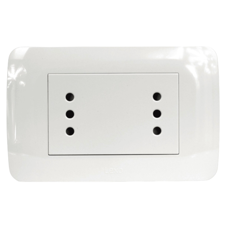 Toma Doble Compacto 10A 250V Blanco LEXO