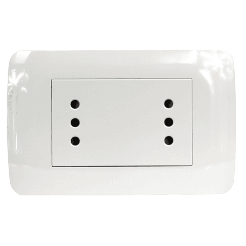 Toma Doble Compacto 10A 250V Blanco LEXO