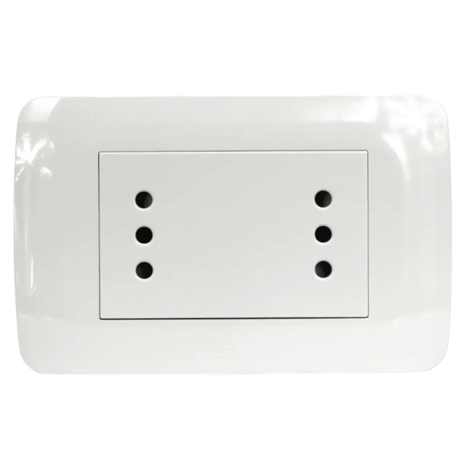 Toma Doble Compacto 10A 250V Blanco LEXO 2