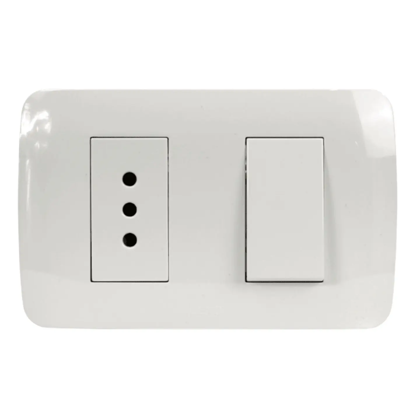 INTERRUPTOR 9/12 + TOMA 10A 250V BLANCO LEXO 2