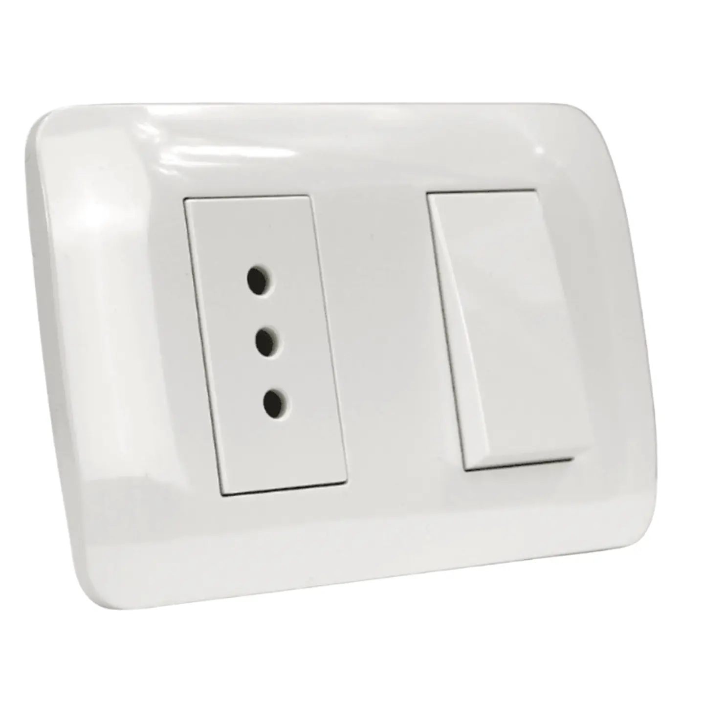INTERRUPTOR 9/12 + TOMA 10A 250V BLANCO LEXO 1