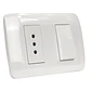 INTERRUPTOR 9/12 + TOMA 10A 250V BLANCO LEXO - Miniatura 1