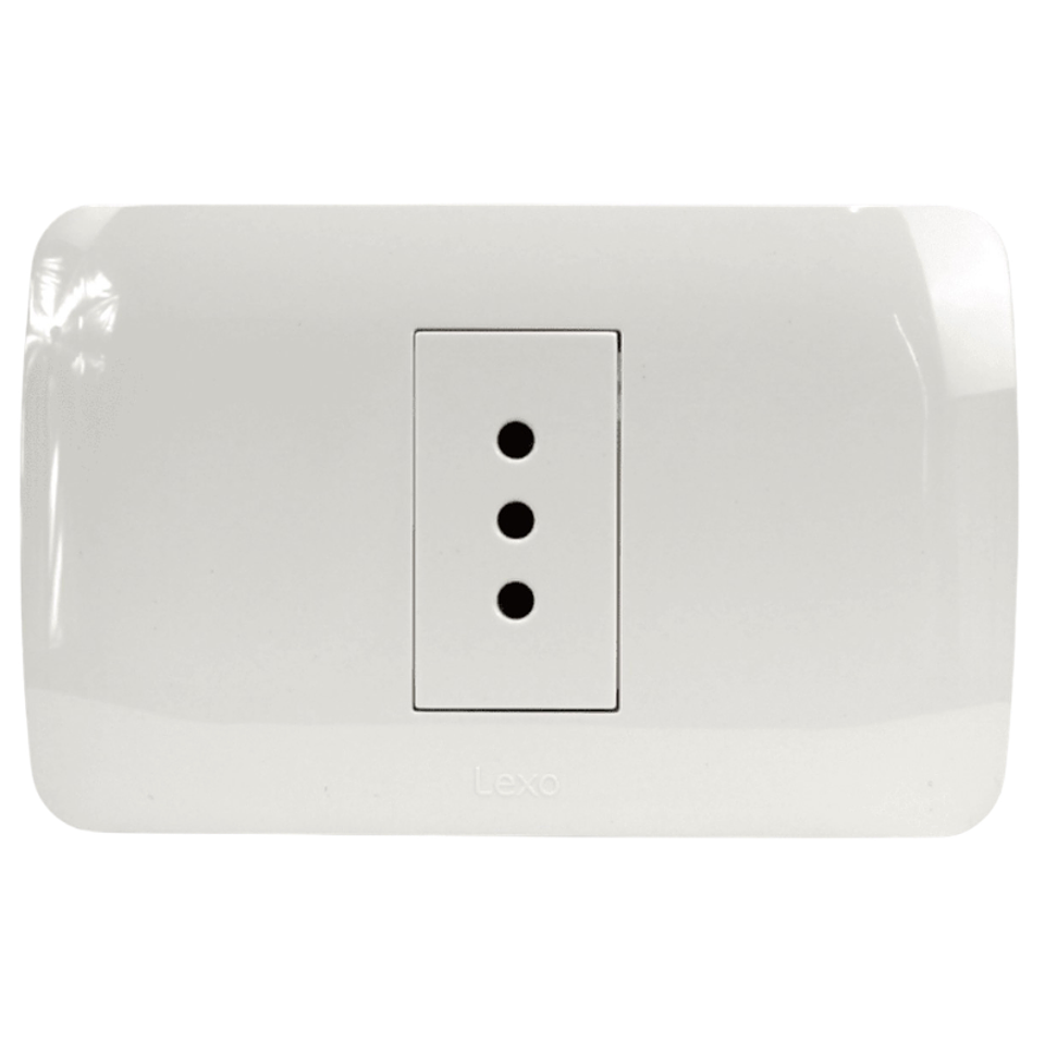 Toma Simple 10A 250v Blanco 2