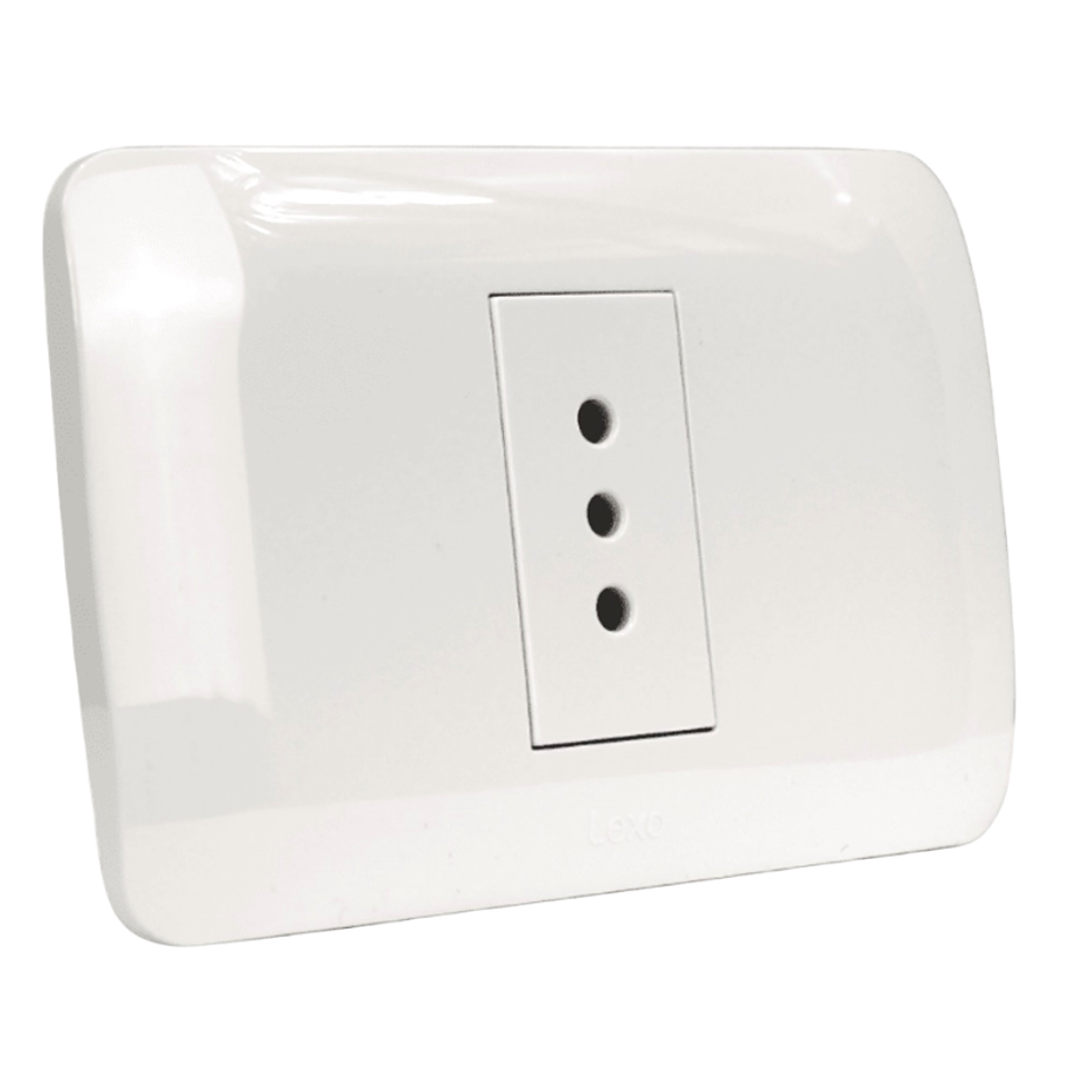 Toma Simple 10A 250v Blanco 1