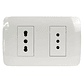 Toma Doble 10A + 10/16A 250v Blanco Lexo - Miniatura 2