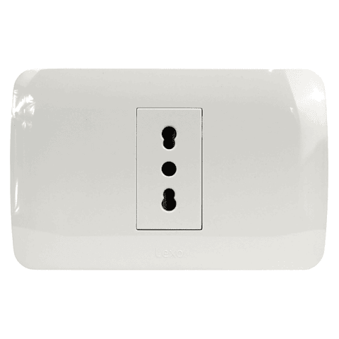 Toma Simple 10/16A 250v Blanco Lexo