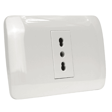 Toma Simple 10/16A 250v Blanco Lexo