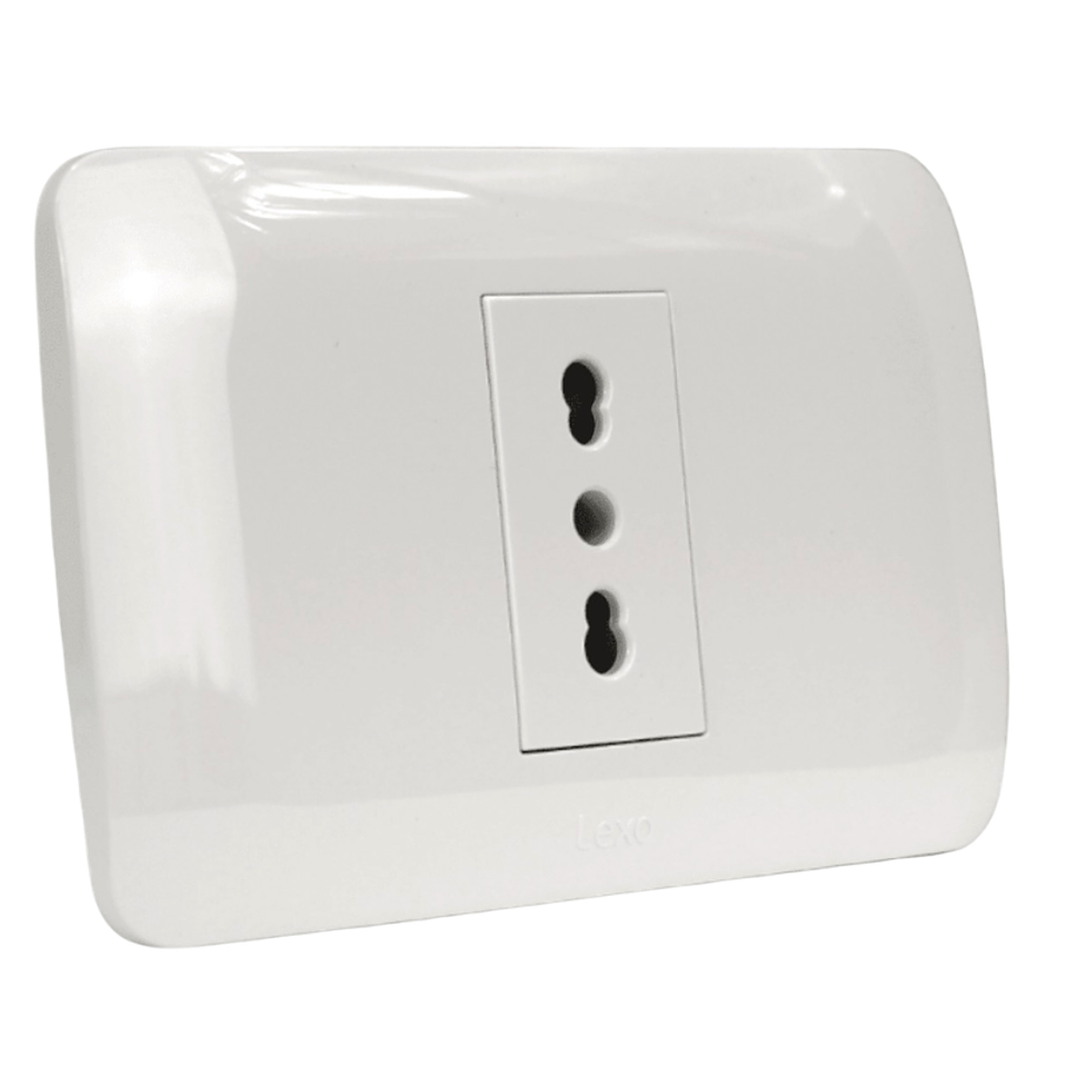 Toma Simple 10/16A 250v Blanco Lexo 1