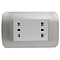 Toma Corriente Duplex 10A/16A 250V Blanco/Plata Lexo - Miniatura 2