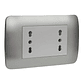 Toma Corriente Duplex 10A/16A 250V Blanco/Plata Lexo - Miniatura 1