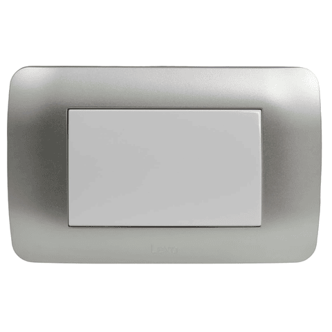 Interruptor Simple 9/12 Teclon 73mm 10A Blanco/Plata LEXO