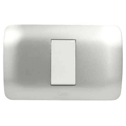 Interruptor 9/24 10A Blanco / Plata LEXO