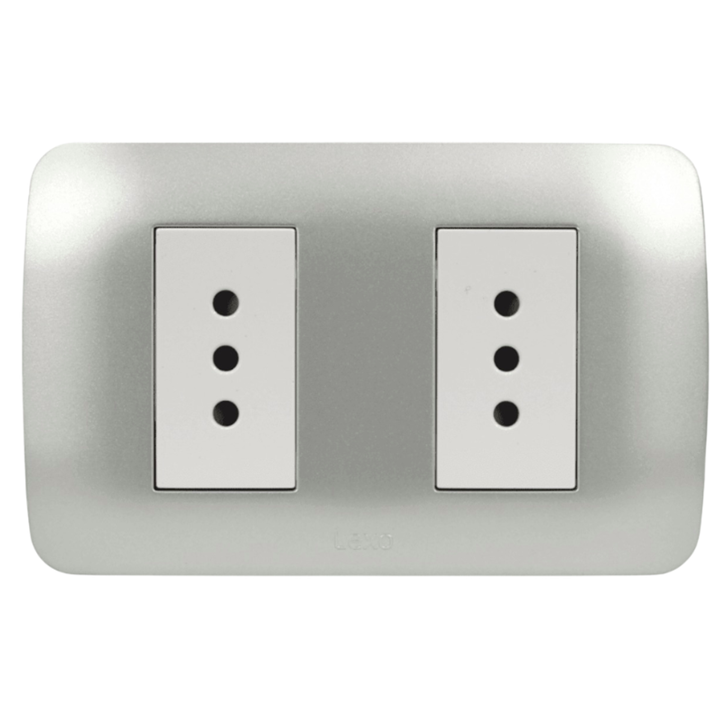 Toma Doble 10A 250v Blanco / Plata Lexo 2