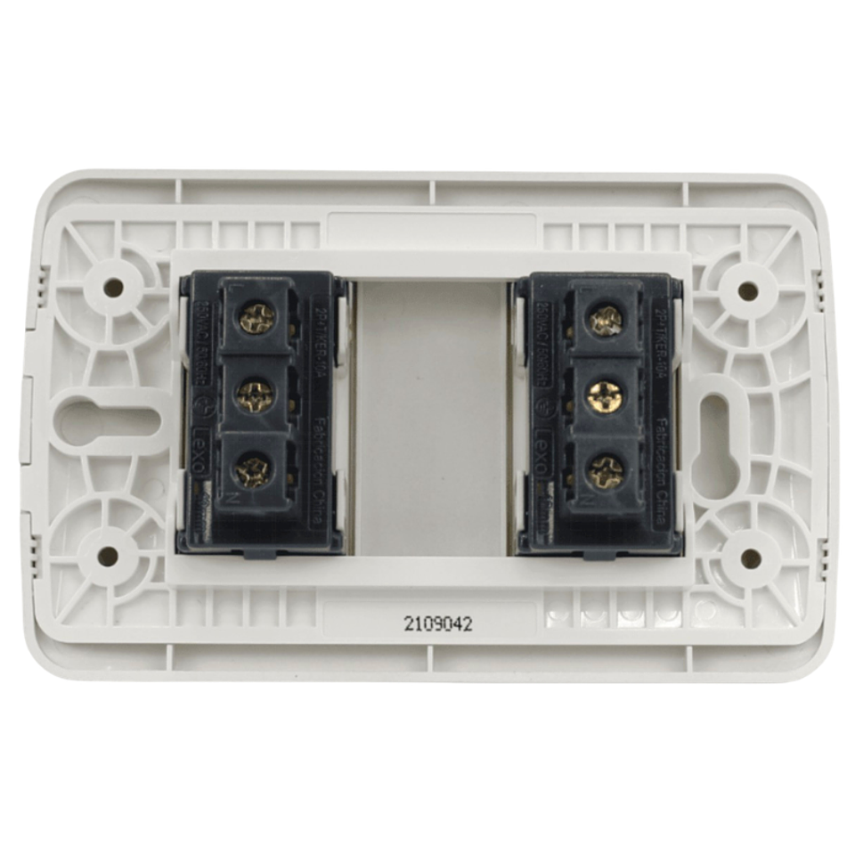 Toma Doble 10A 250v Blanco / Plata Lexo 3