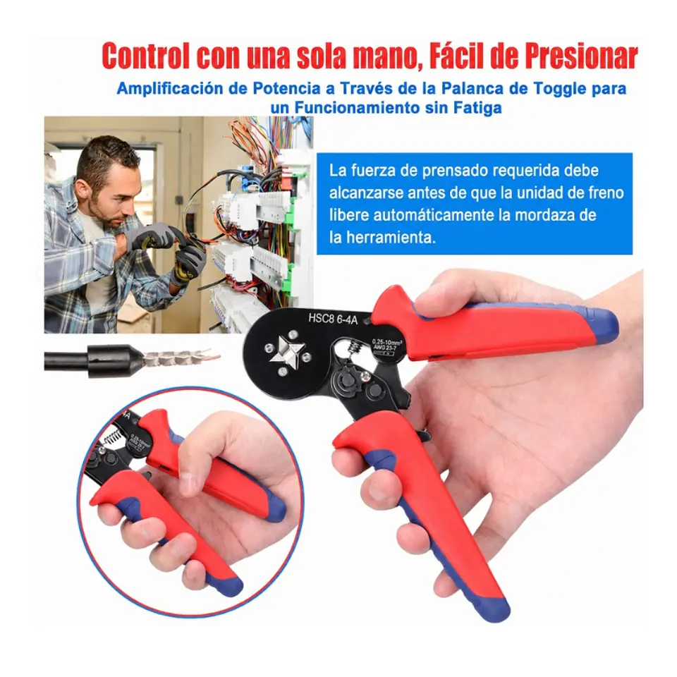 Crimperadora Alicate Prensa Pelacable + 1200 Terminales 3