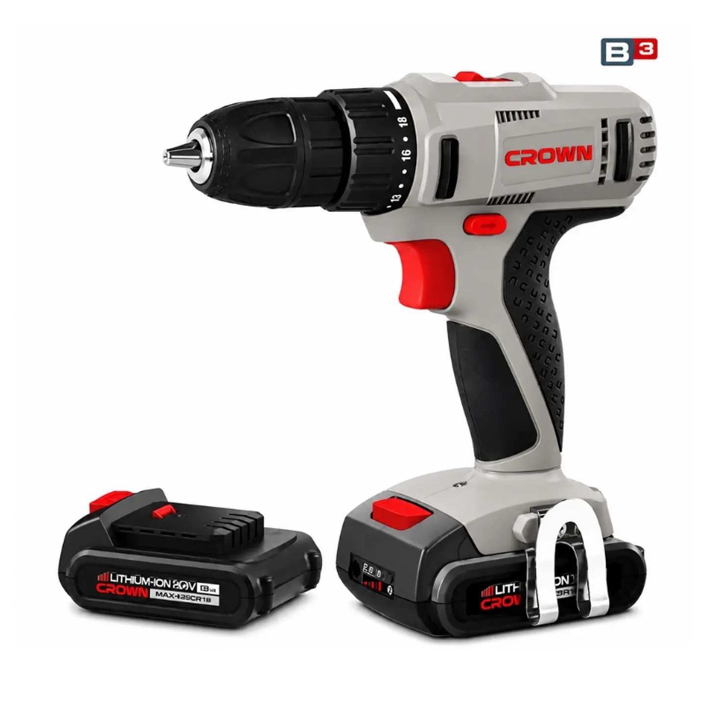 Taladro Inalambrico 13mm 18v Crown Sec 3